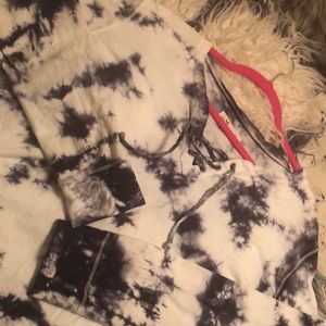 Tie dye blue and white top